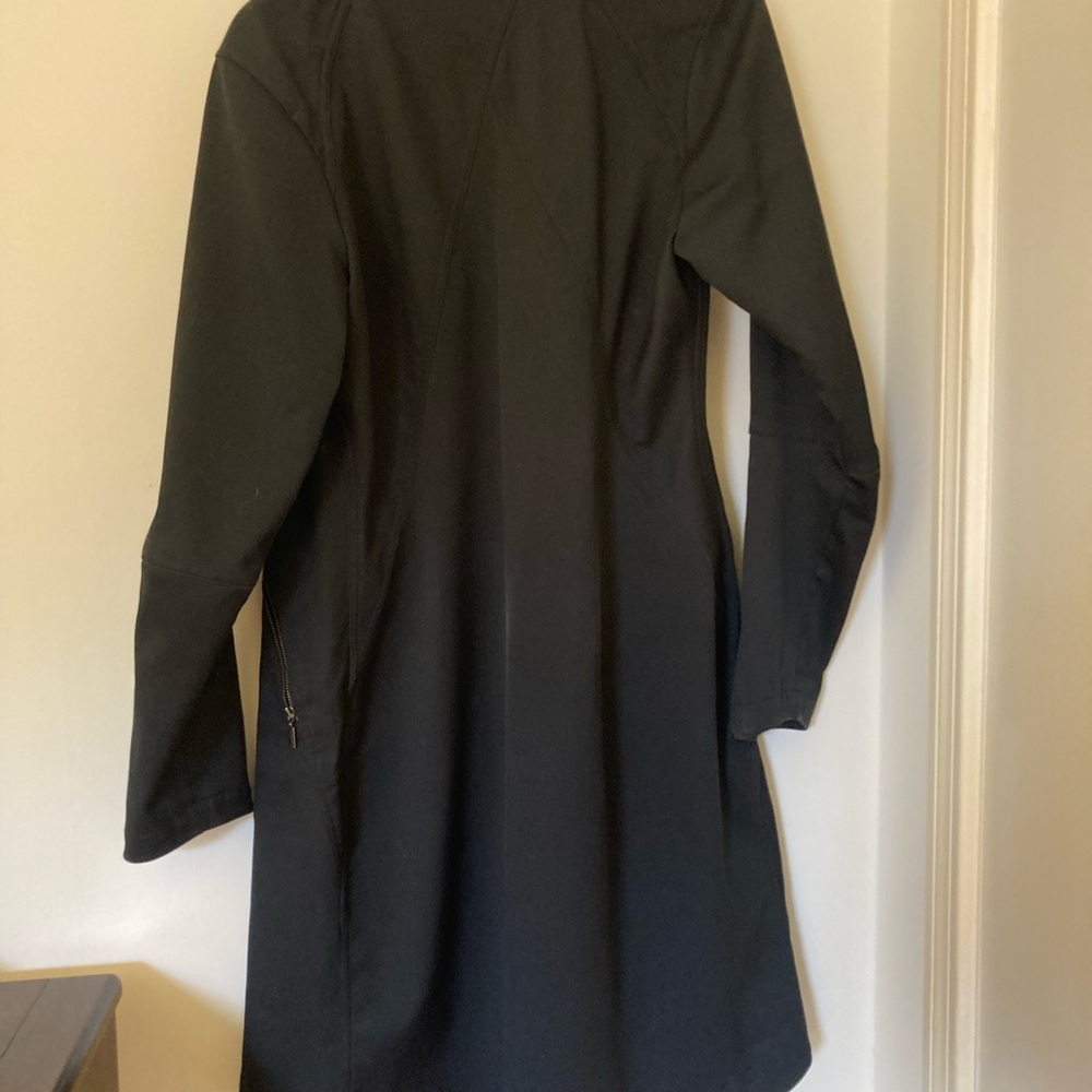 Nau Black A-Line Mock Neck Long Sleeve Dress